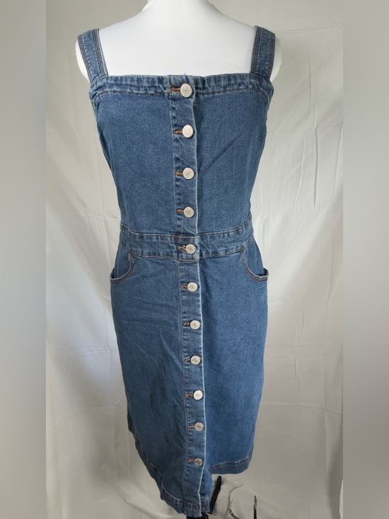 Jordache Dresses & Skirts - Jordache Vintage Denim Button-Front Midi Dress